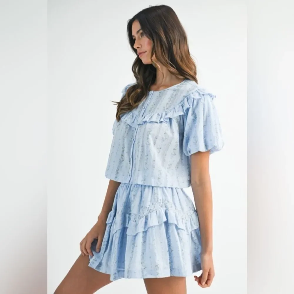 Light Blue Ruffled Two-Piece Set - Picture 7 of 16